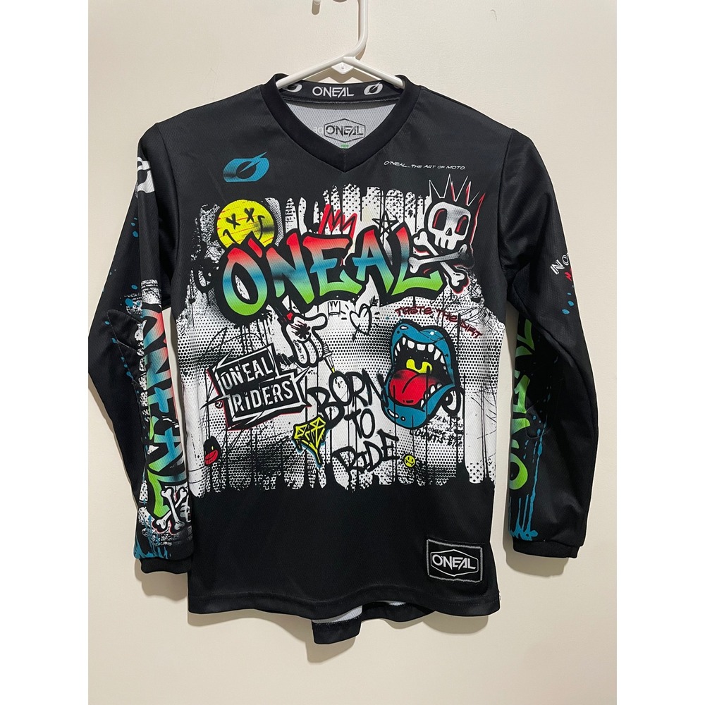 ONeal Youth Element Graffiti Motocross Jersey Black Multi Size Medium M